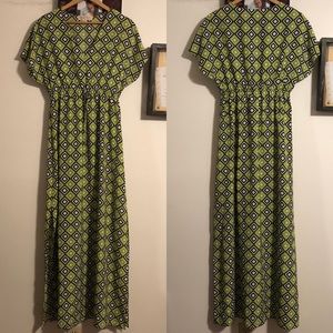 Michael Kors Lime Green Retro Diamond Maxi Dress